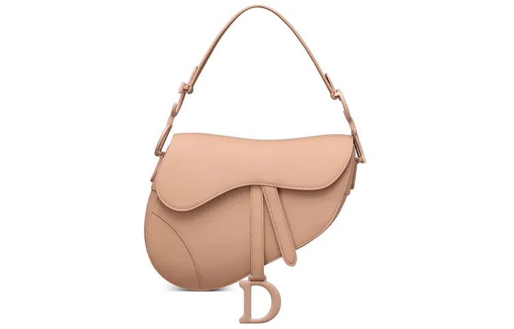DIOR Matte Cow Leather Saddle Bag Handbag Clutch Regular Women's Crimson