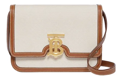 Burberry Two Tone Canvas With Leather Canvas Bag, Messenger Bag, Crossbody Bag, Shoulder Bag Women's