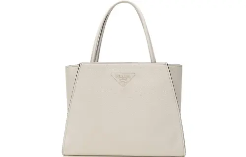 PRADA Casual Cow Leather Handbag, Shoulder Bag Women's White
