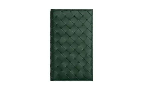 Bottega Veneta Long Cow Leather Wallet Men's Rain Tree Green