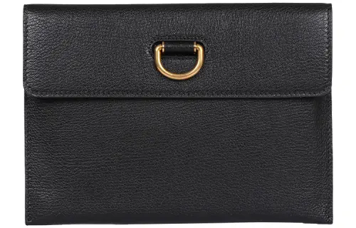 Burberry Leather Storage Bag Clutch Women's Black