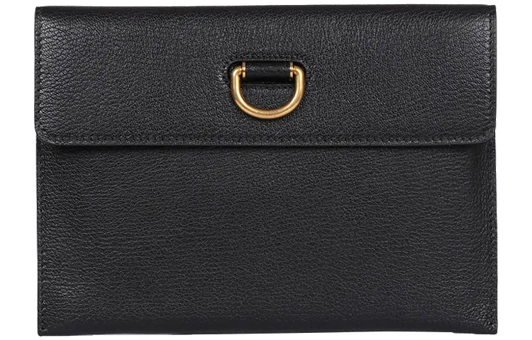 Burberry Leather Storage Bag Clutch Women's Black
