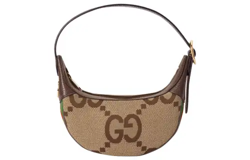 GUCCI Ophidia Canvas With Leather Shoulder Bag, Handbag, Shoulder Bag Regular Women's Camel & Ebony