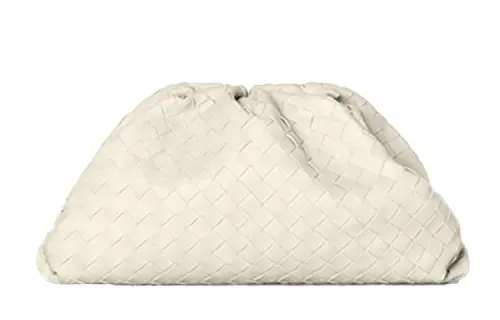 Bottega Veneta POUCH Cloud Bag Woven Cow Leather Clutch Women's Gypsum