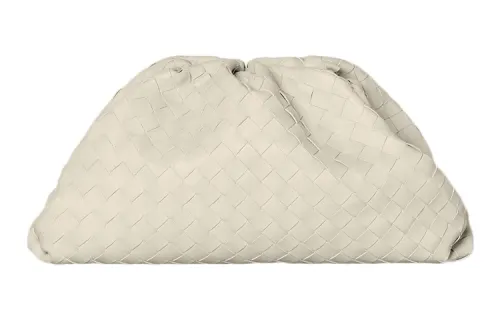 Bottega Veneta POUCH Cloud Bag Sheepskin Clutch Women's Gypsum