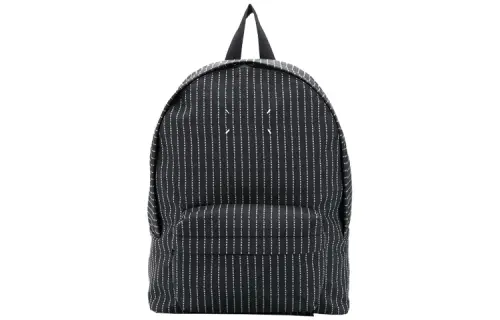 Maison Margiela Stripes Polyester Backpack Men's Black