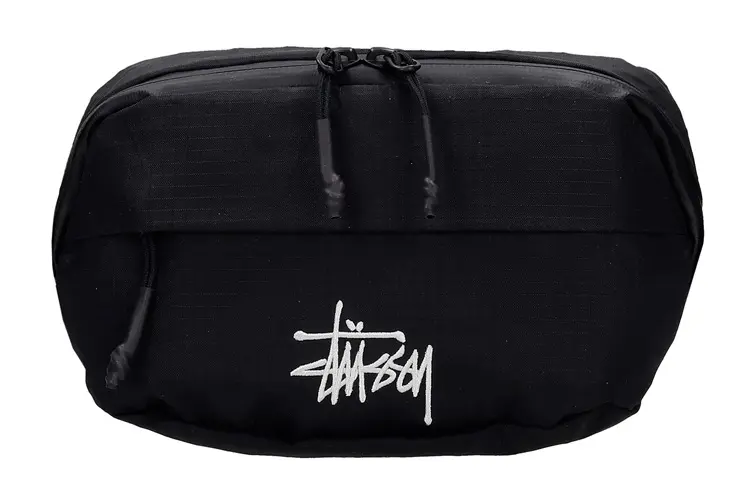 Stussy Nylon Crossbody Bag, Fanny Pack Regular Unisex Black