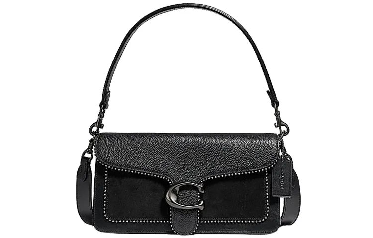 COACH Tabby Leather Shoulder Bag, Crossbody Bag, Shoulder Bag Medium Women's Black