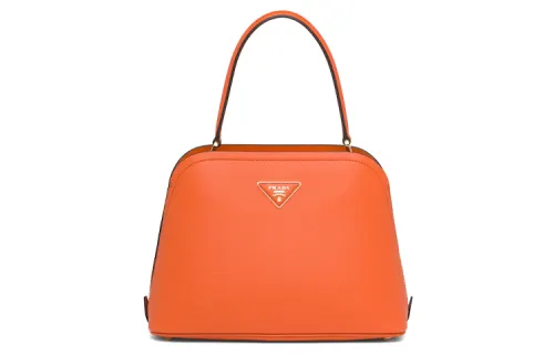 PRADA MatineeSaffiano Saffiano Leather Handbag Medium Women's Papaya Orange