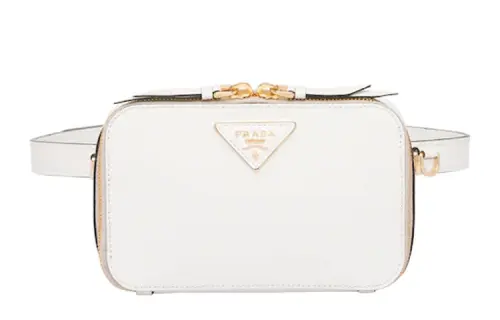 PRADA Saffiano Leather Fanny Pack Women's White