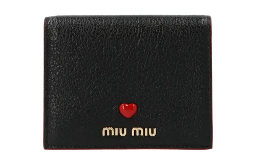 MIU MIU Sheepskin Wallet Women's Black