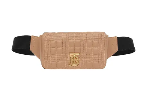 Burberry Leather Fanny Pack Belt Bag Camel