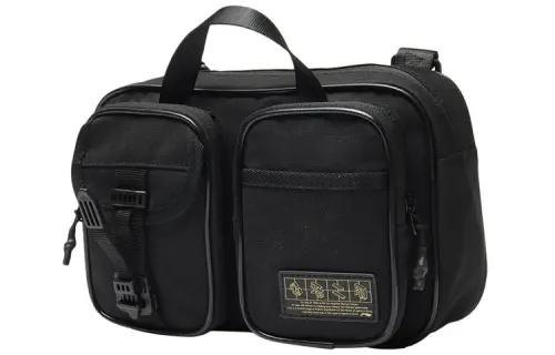 Li Ning Sports Fashion Collection Polyester Crossbody Bag, Handbag Regular Unisex Black