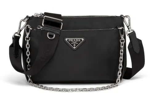 PRADA Nylon Messenger Bag, Shoulder Bag Men's Black