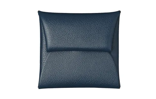 HERMES Bastia Epsom Calfskin Wallet Women's Malta Blue