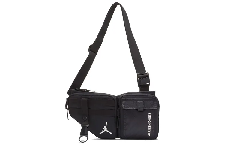 Jordan Polyurethane Crossbody Bag, Sling Bag, Fanny Pack Regular Unisex Black
