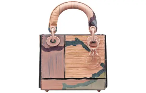 DIOR Lady Dior Cow Leather Handbag Mini Women's Gray/Blue/Nude Pink/Green