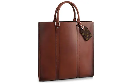 LOUIS VUITTON Sac Plat Commute Leather Briefcase, Laptop Bag, Sheet Music Bag, Handbag Men's Brown