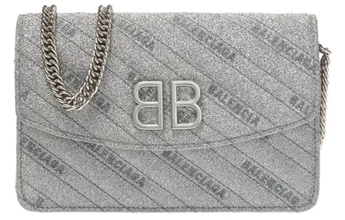 Balenciaga Cow Leather Crossbody Bags Women's Silver Gray