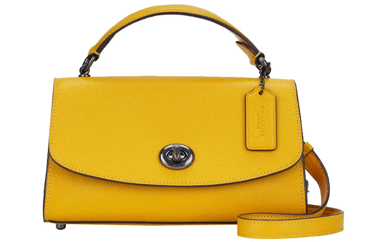 COACH Tilly Leather Handbags Medium Women's Yellow