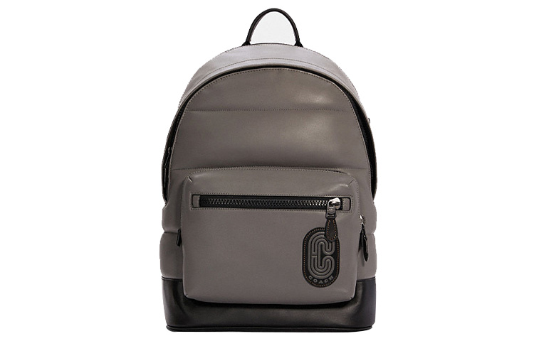 COACH West Cow Leather Backpack Large Men's Gray