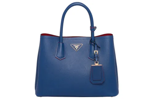 PRADA Saffiano Handbag Leather Handbag Women's Blue