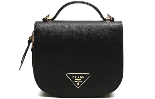 PRADA Cow Leather Backpack Handbag, Shoulder Bag Women's Black