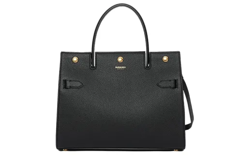 Burberry Title Detachable Strap Leather, Cow Leather Shoulder Bag, Crossbody Bag, Handbag Small Women's Black