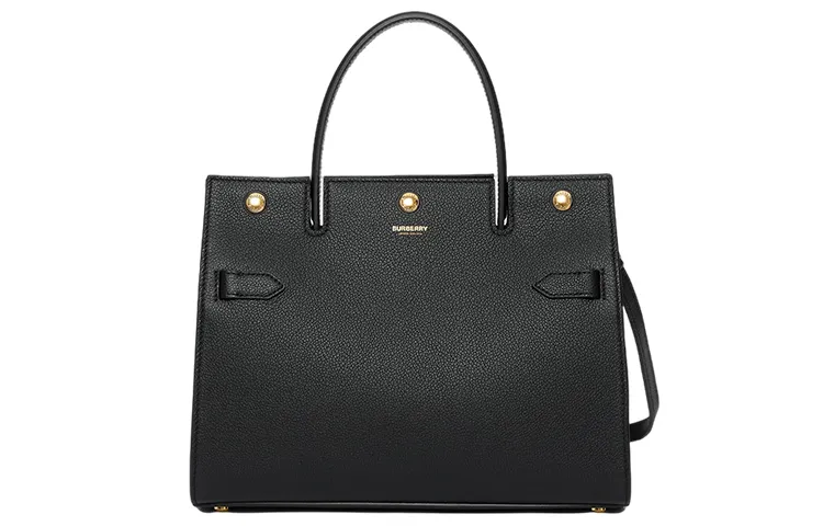 Burberry Title Detachable Strap Leather, Cow Leather Shoulder Bag, Crossbody Bag, Handbag Small Women's Black