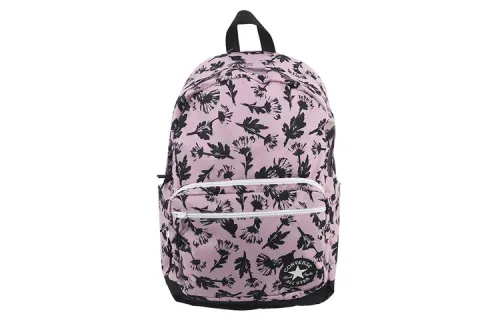 Converse Polyester Laptop Bag Backpack Regular Women's Black Pink Print