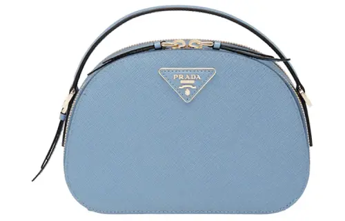 PRADA Saffiano Leather Handbag Women's Interstellar Blue
