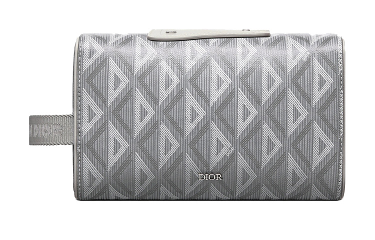 DIOR Lingot Canvas Storage Bag, Clutch Toiletry Bag Men's Gray