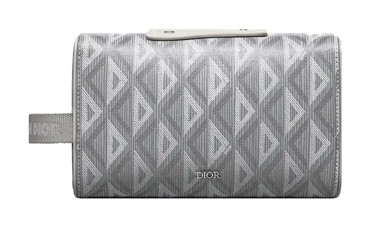 DIOR Lingot Canvas Storage Bag, Clutch Toiletry Bag Men's Gray