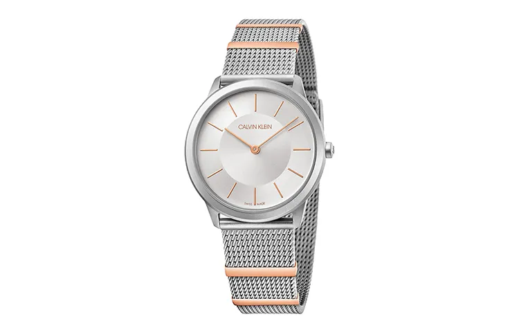 CALVIN KLEIN Quartz Wrist Watches Quartz Movement Stainless Steel Watchband 36mm Silver Dial Unisex 30m Water Resistant