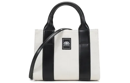 Balenciaga Recycled Polyamide Handbag Women's Gray White Black