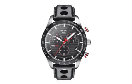 TISSOT 516 Quartz Movement Men's Watches Watch 42mm Black Dial Stainless Steel Case Leather Strap
