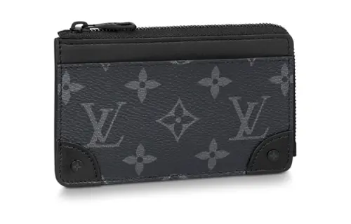 LOUIS VUITTON Cow Leather Wallet Coin Purse Unisex Black