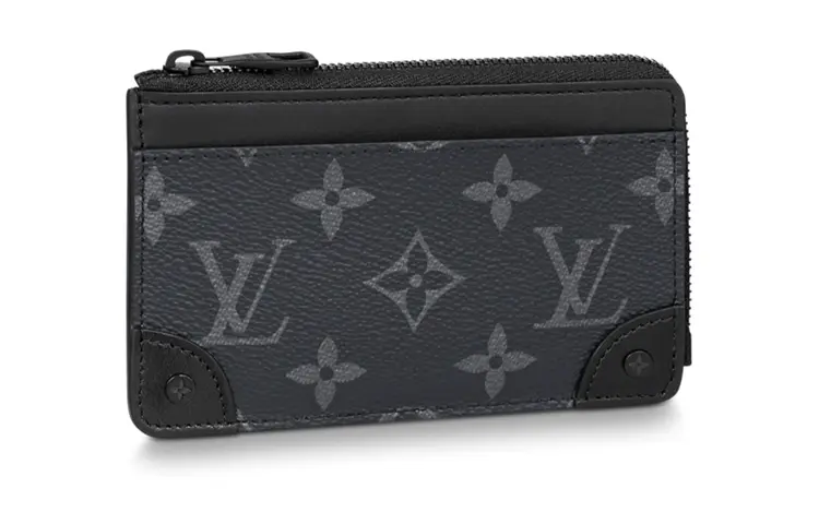 LOUIS VUITTON Cow Leather Wallet Coin Purse Unisex Black