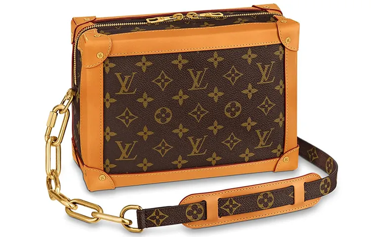 LOUIS VUITTON Soft Trunk Monogram Gold tone Brown
