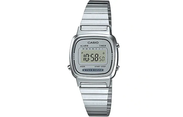 CASIO YOUTH Metal Square Dial Vintage Block Quartz Movement Stainless Steel Strap Watch