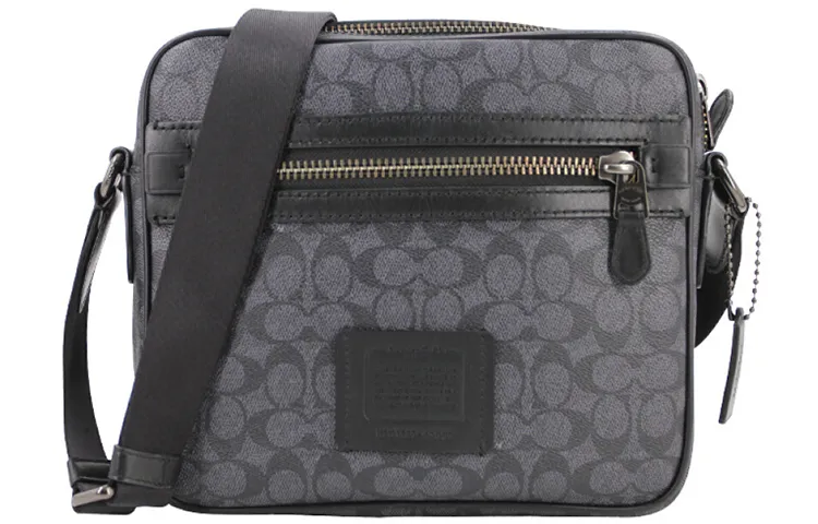 COACH Dylan Coated Canvas/Cow Leather Crossbody Bags Medium Men's Dark Gray