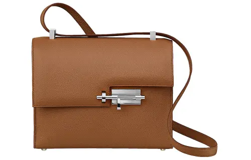 HERMES Verrou Epsom Leather Verrou Bag, Portable Crossbody Bag, Shoulder Bag Women's 37 Gold Brown
