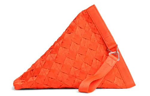 Bottega Veneta Solid Color Fabric Clutch Men's Orange