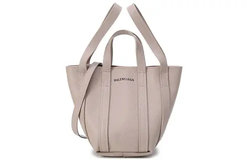 Balenciaga Cow Leather Tote Bag, Shopping Bag, Portable Crossbody Bag, Shoulder Bag Regular Women's Taupe