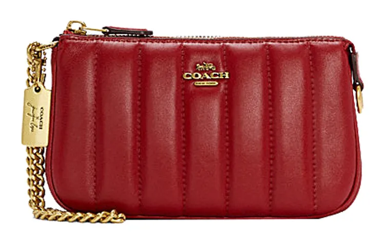 COACH X Jennifer Collaboration Nolita Leather Quilting Shoulder Bag Clutch Bag Small Women's Red