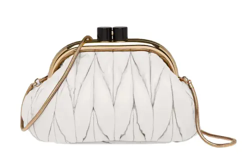 MIU MIU Soft Sheep Leather Handbag, Shoulder Bag Women's White