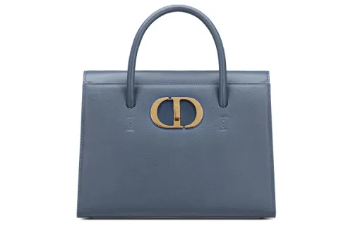 DIOR Cow Leather Handbag, One Shoulder Bag Large Women's Dark Denim Blue
