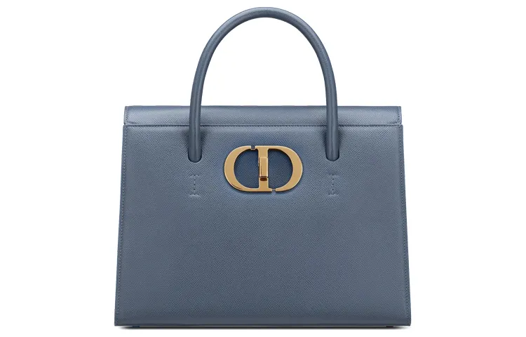 DIOR Cow Leather Handbag, One Shoulder Bag Large Women's Dark Denim Blue