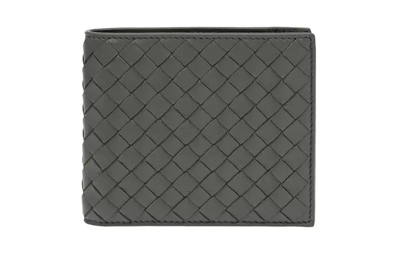 Bottega Veneta Cow Leather Wallet Unisex Black Gray