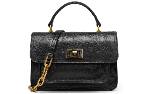 CHARLES&KEITH Pu Handbag, Shoulder Bag Regular Women's Black/Burgundy Wine Red/Cognac Brandy/Dark Blue Dark Blue